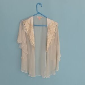 Flora Nikrooz Cream Sheer Blouse with Gold Accents